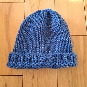 NEW Handcrafted Artisan Knitted Children's Winter Hat Blue